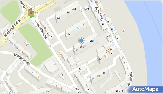 Opole, Wrocławska, 16B, mapa Opola