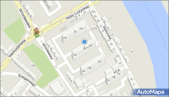 Opole, Wrocławska, 18c, mapa Opola