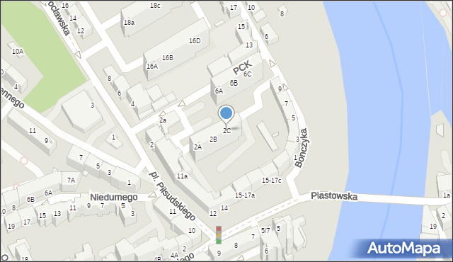 Opole, Wrocławska, 2C, mapa Opola