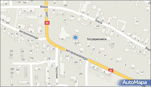 Opole, Wróblewskiego Walerego, gen., 24, mapa Opola