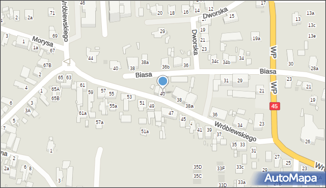 Opole, Wróblewskiego Walerego, gen., 40, mapa Opola