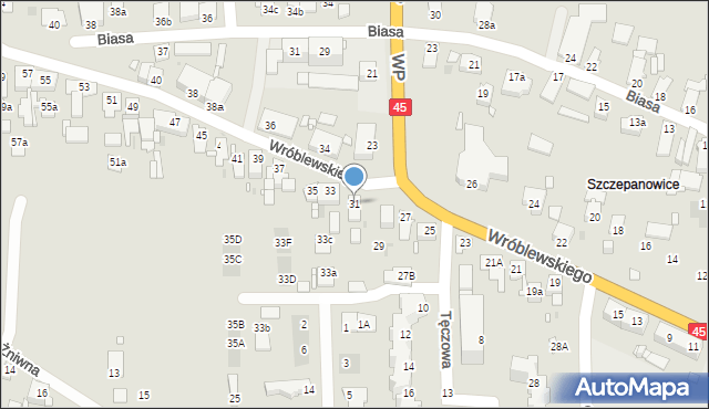 Opole, Wróblewskiego Walerego, gen., 31, mapa Opola