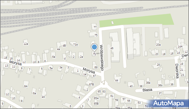 Opole, Wróblewskiego Walerego, gen., 71, mapa Opola