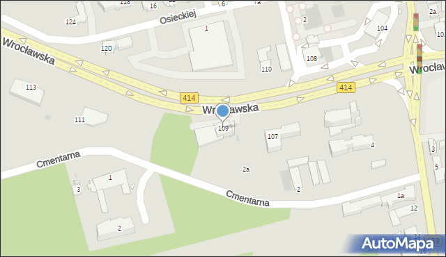 Opole, Wrocławska, 109, mapa Opola