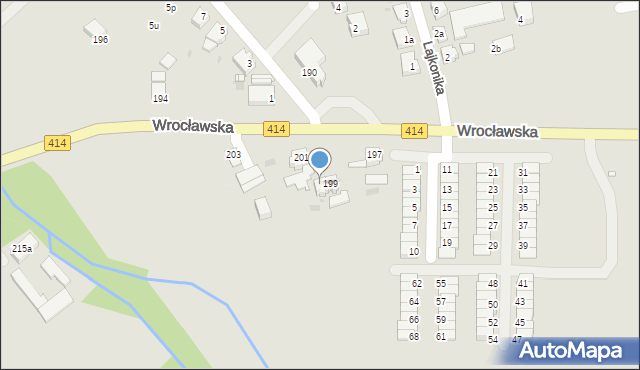 Opole, Wrocławska, 199a, mapa Opola