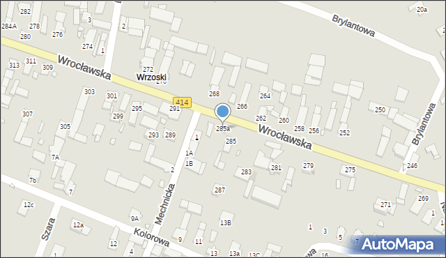 Opole, Wrocławska, 285a, mapa Opola