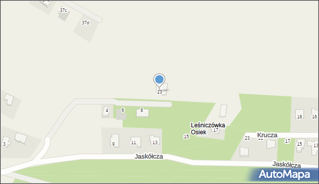 Osiek nad Wisłą, Wronia, 13, mapa Osiek nad Wisłą