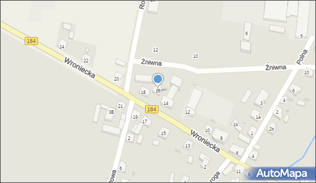 Ostroróg, Wroniecka, 16, mapa Ostroróg
