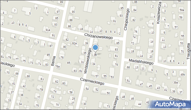 Ostrów Wielkopolski, Wróblewskiego Walerego, gen., 38, mapa Ostrów Wielkopolski