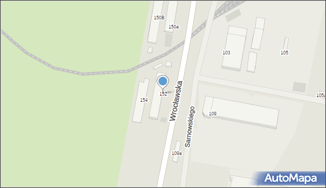 Ostrów Wielkopolski, Wrocławska, 152, mapa Ostrów Wielkopolski