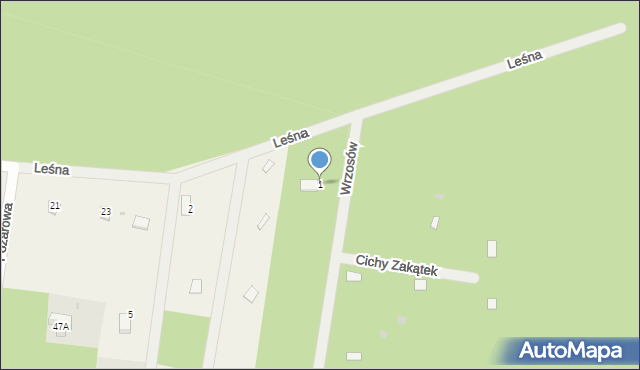 Ostrybór, Wrzosów, 1, mapa Ostrybór