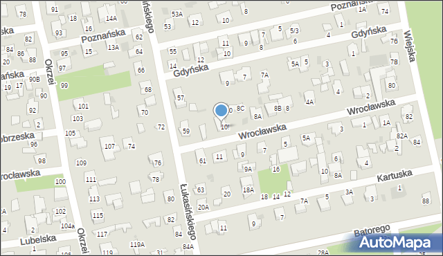 Otwock, Wrocławska, 10A, mapa Otwock
