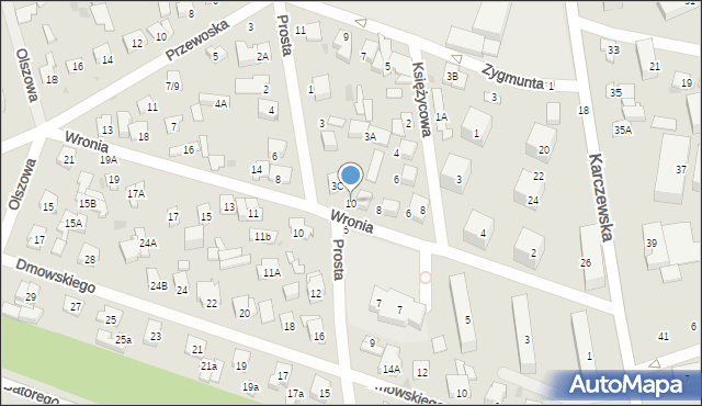 Otwock, Wronia, 10, mapa Otwock