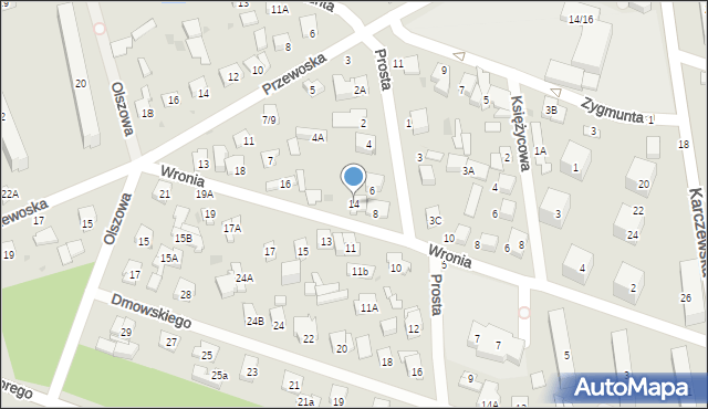 Otwock, Wronia, 14, mapa Otwock