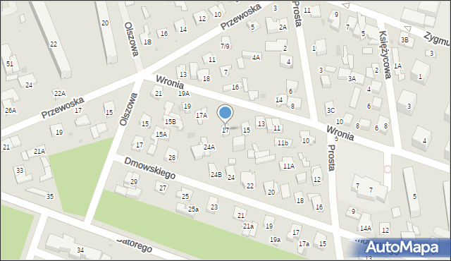 Otwock, Wronia, 17, mapa Otwock