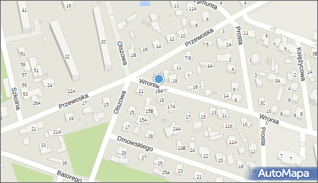 Otwock, Wronia, 19A, mapa Otwock