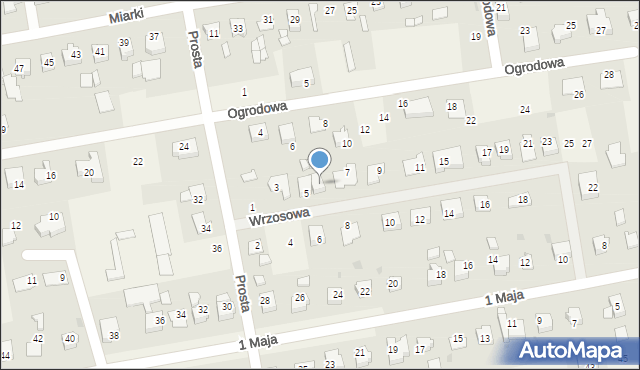 Pawłowice, Wrzosowa, 5A, mapa Pawłowice