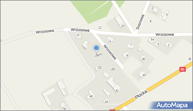 Pęchcin, Wrzosowa, 13b, mapa Pęchcin