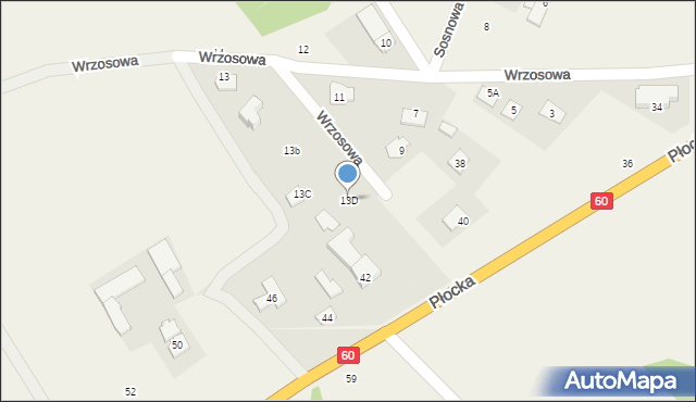 Pęchcin, Wrzosowa, 13D, mapa Pęchcin