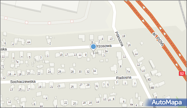 Piastów, Wrzosowa, 7, mapa Piastów