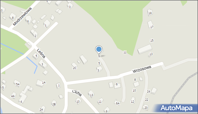 Piechowice, Wrzosowa, 7, mapa Piechowice