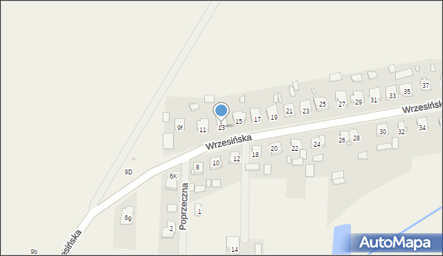 Pięczkowo, Wrzesińska, 13, mapa Pięczkowo