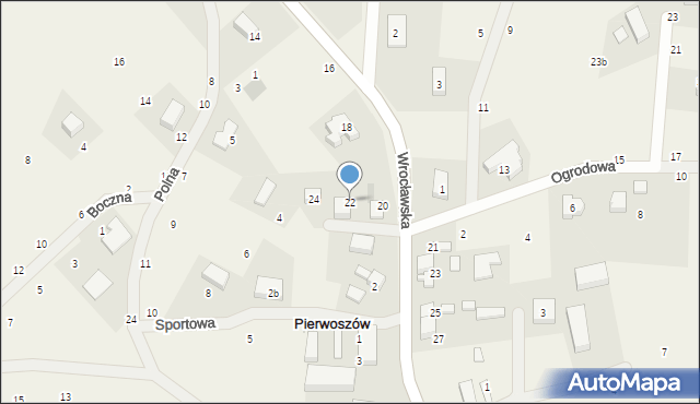 Pierwoszów, Wrocławska, 22, mapa Pierwoszów