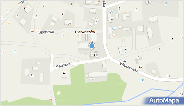 Pierwoszów, Wrocławska, 28c, mapa Pierwoszów