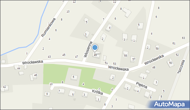 Pierwoszów, Wrocławska, 49, mapa Pierwoszów