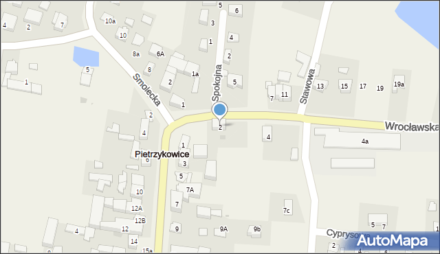 Pietrzykowice, Wrocławska, 2, mapa Pietrzykowice