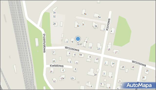 Pilawa, Wrzosowa, 7, mapa Pilawa