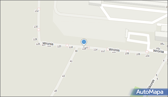 Piotrków Trybunalski, Wronia, 116, mapa Piotrków Trybunalski
