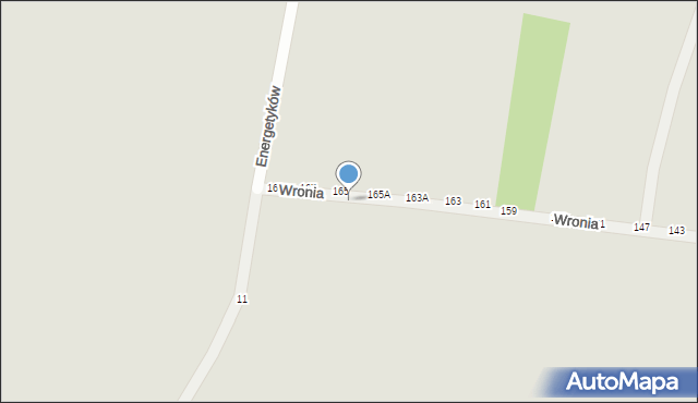 Piotrków Trybunalski, Wronia, 184, mapa Piotrków Trybunalski