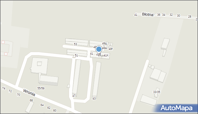 Piotrków Trybunalski, Wronia, 45F, mapa Piotrków Trybunalski