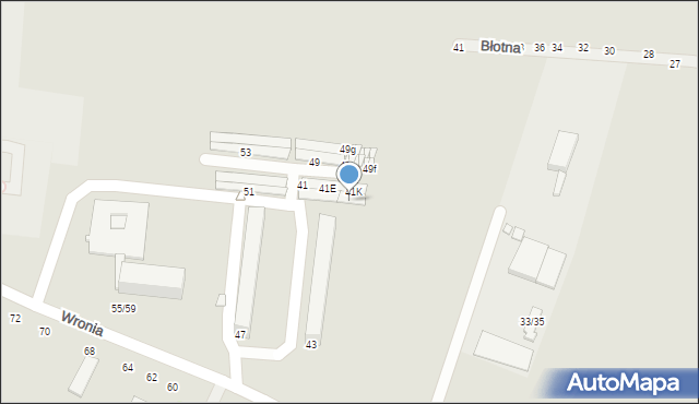 Piotrków Trybunalski, Wronia, 45K, mapa Piotrków Trybunalski