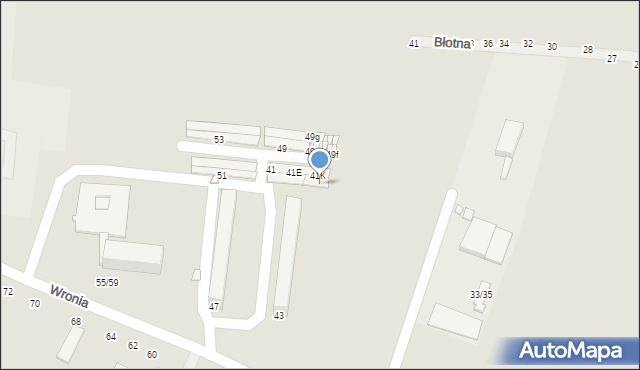 Piotrków Trybunalski, Wronia, 45L, mapa Piotrków Trybunalski