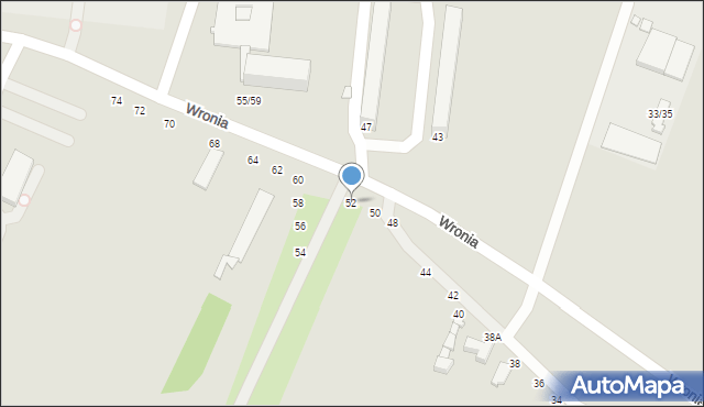 Piotrków Trybunalski, Wronia, 52, mapa Piotrków Trybunalski