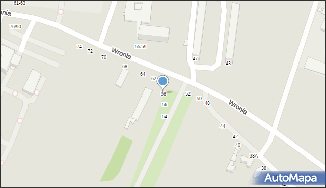 Piotrków Trybunalski, Wronia, 58, mapa Piotrków Trybunalski