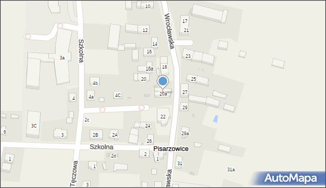 Pisarzowice, Wrocławska, 20a, mapa Pisarzowice