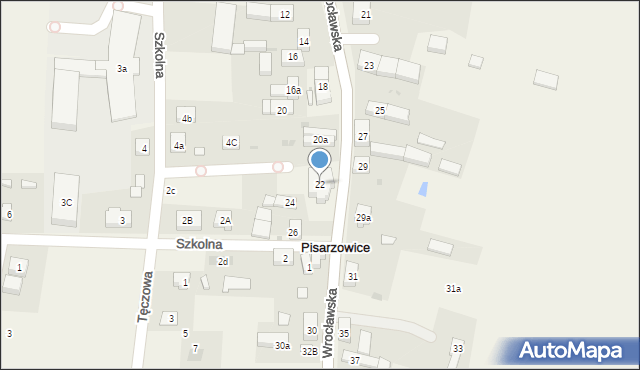 Pisarzowice, Wrocławska, 22, mapa Pisarzowice