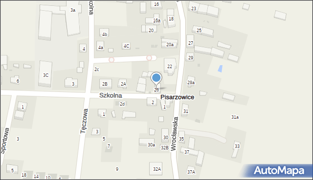 Pisarzowice, Wrocławska, 26, mapa Pisarzowice