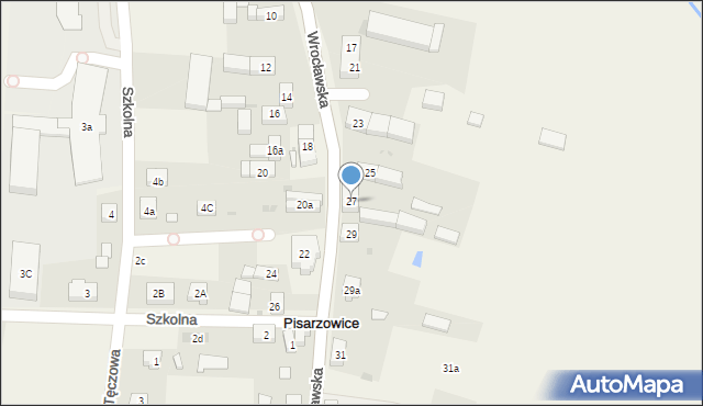 Pisarzowice, Wrocławska, 27, mapa Pisarzowice