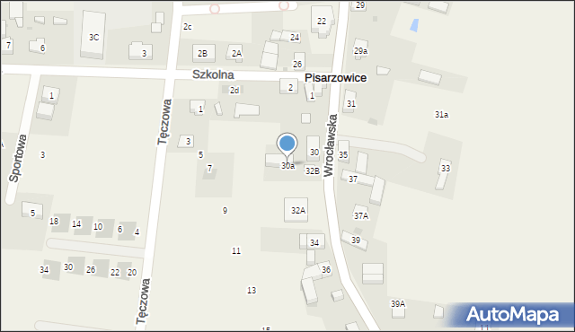 Pisarzowice, Wrocławska, 30a, mapa Pisarzowice