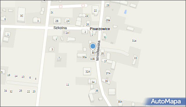 Pisarzowice, Wrocławska, 32, mapa Pisarzowice