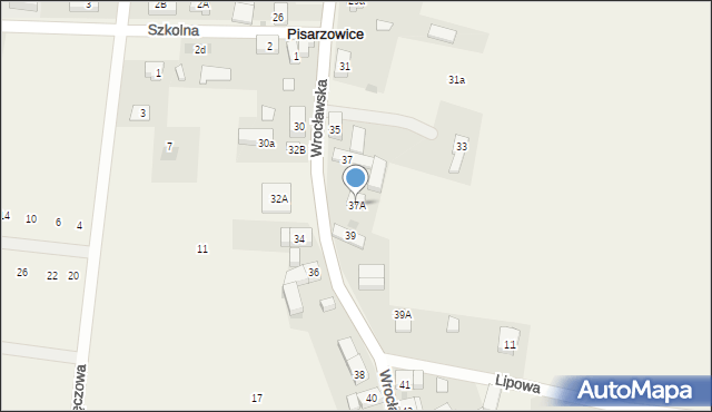 Pisarzowice, Wrocławska, 37A, mapa Pisarzowice