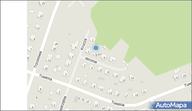 Pisz, Wronia, 3, mapa Pisz