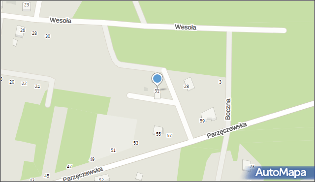 Poddębice, Wrzosowa, 31, mapa Poddębice