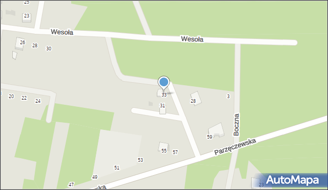 Poddębice, Wrzosowa, 33, mapa Poddębice