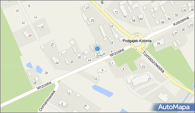 Podgajek, Wrzoska, 12, mapa Podgajek