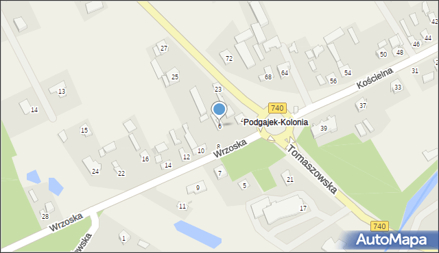Podgajek, Wrzoska, 6, mapa Podgajek